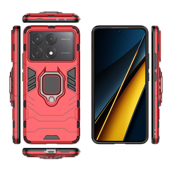 Huse pentru Xiaomi Poco X6 Pro 5G, Kickstand Ring, negru