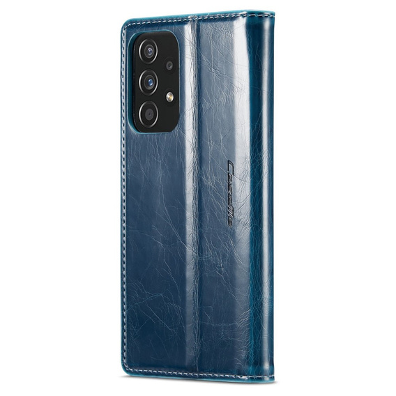 Carcasă flip CASEME pentru Samsung Galaxy A33 5G, Waxy Textured, albastru