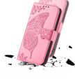 Cu clapetă pentru Motorola Edge 60 / 60 Fusion, Butterfly, roz rose gold
