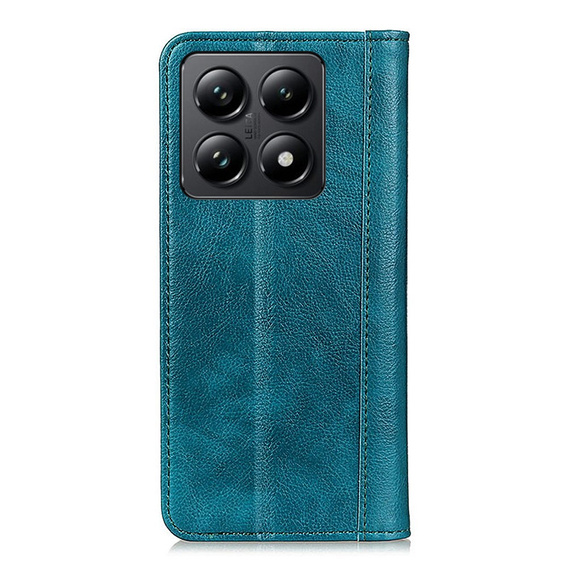 Huse pentru Xiaomi 14T Pro, Wallet Litchi Leather, verde