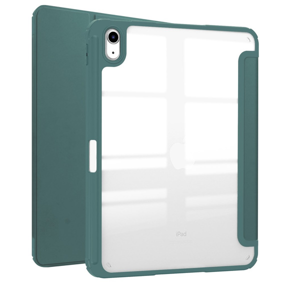 Husă pentru iPad 10.9 2022 10 Gen, Smartcase Hybrid, cu spațiu pentru stylus, verde închis