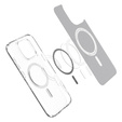 Carcasă MagSafe Spigen pentru iPhone 16 Pro Max, Ultra Hybrid, transparent / alb + 9H Tempered Glass