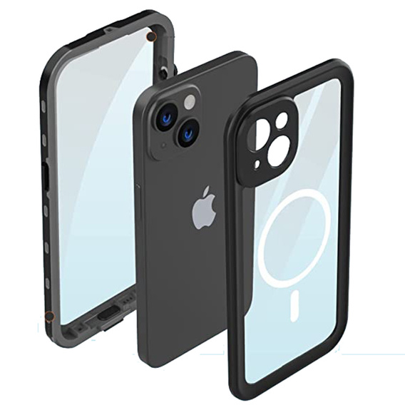 Husă impermeabilă pentru iPhone 14, Redpepper, pentru MagSafe, negru