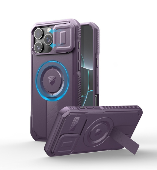 Carcasă blindată pentru iPhone 16 Pro Max, Dexnor CamProtect MagSafe, violet