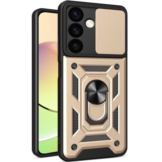 Husă blindată pentru Samsung Galaxy S24+ Plus, CamShield Slide, de aur