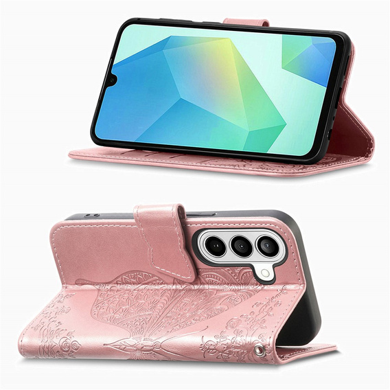 Husă tip fluture pentru Samsung Galaxy A57 5G, roz