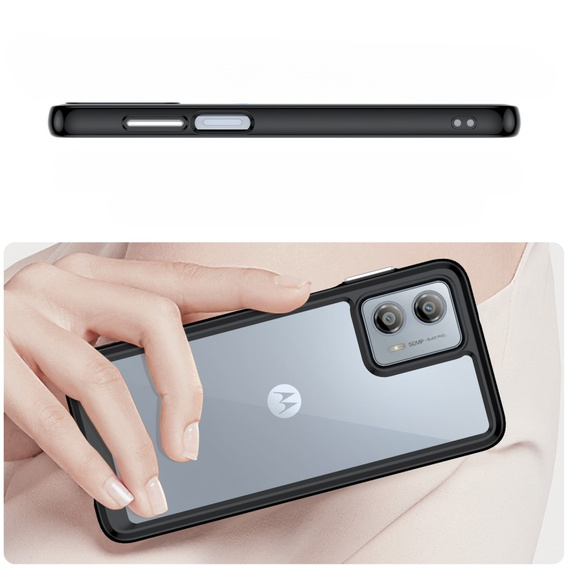 Huse pentru Motorola Moto G53 5G, Fusion Hybrid, transparent / negru