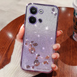 Husă pentru Infinix Note 30 VIP, Glitter Flower, violet