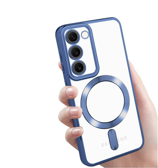Husă pentru Samsung Galaxy S23 Plus, Electro MagSafe, albastru închis + Sticlă pentru ecran