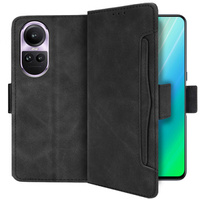 Cu clapetă pentru Oppo Reno 10 / 10 Pro, Card Slot, negru