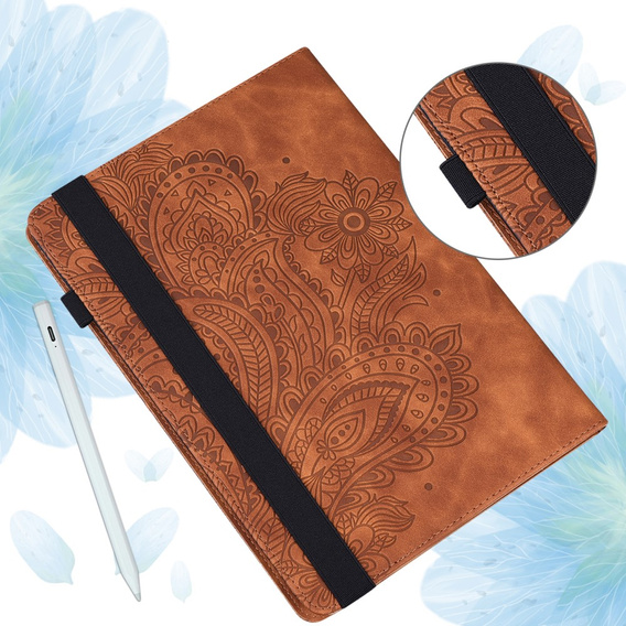 Husă cu clapetă pentru Amazon Kindle Paperwhite 5 (2021), flower, albastru