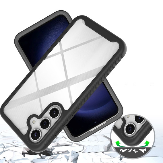 Carcasă pentru Samsung Galaxy S24 FE, Shockproof, cu folie, negru