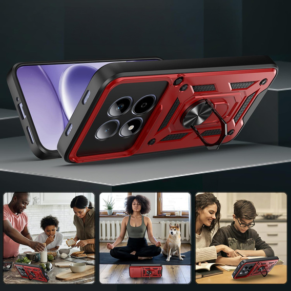 Husă blindată CamShield Slide cu capac pentru cameră și inel pentru Xiaomi Redmi Note 15 Pro 4G