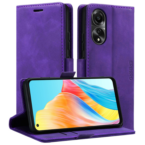 Husă pentru Oppo A78 4G, ERBORD Vintage, portofel cu clapetă, violet