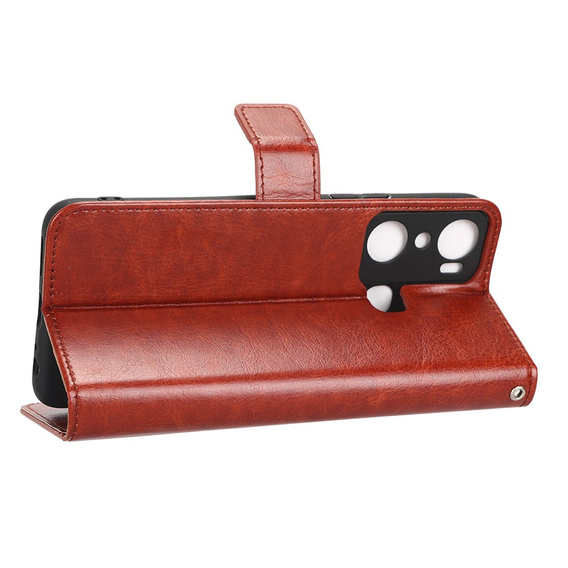 Cu clapetă pentru Infinix Hot 20i, Crazy Horse Wallet, maro