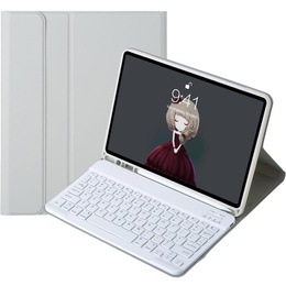 Carcasă cu tastatură bluetooth pentru iPad 11" 2025 A16 (11 gen.) / iPad 10.9" 2022 (10 gen.), gri