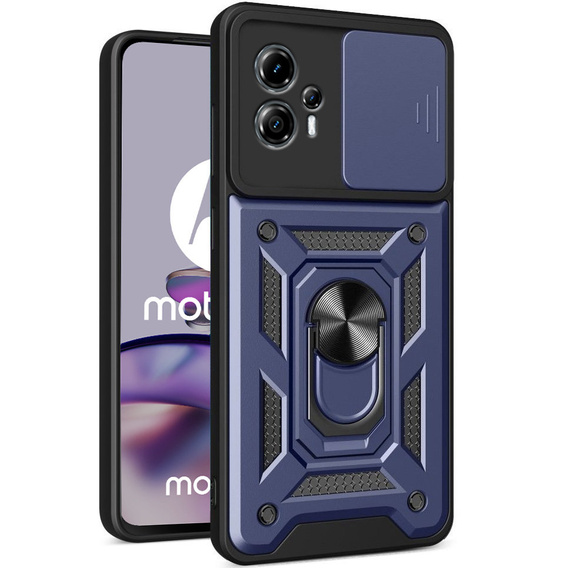 Husă blindată pentru Motorola Moto G13 / G23, CamShield Slide, albastru