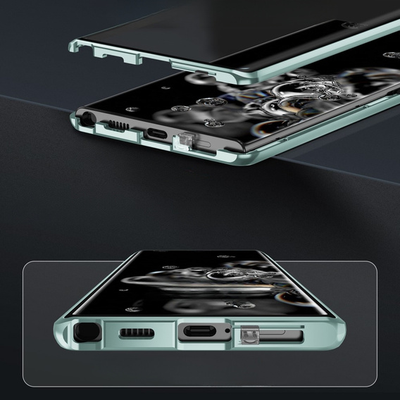 Husa pentru Samsung Galaxy S23, Magnetic Dual Glass, verde