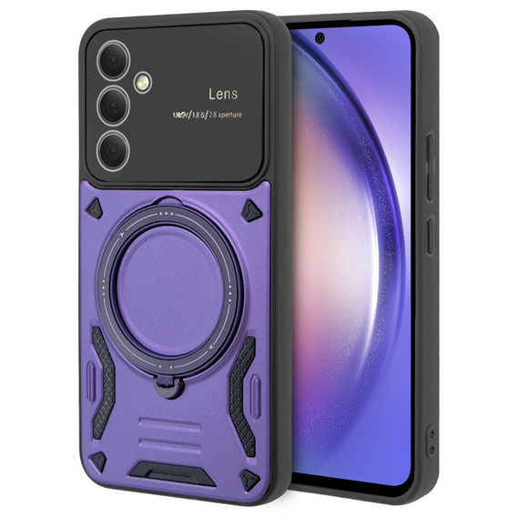 Husă blindată pentru Samsung Galaxy A54 5G, CamShield MagSafe, violet