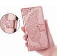 Cu clapetă pentru Oppo A40 / Oppo A40m, Butterfly, roz rose gold