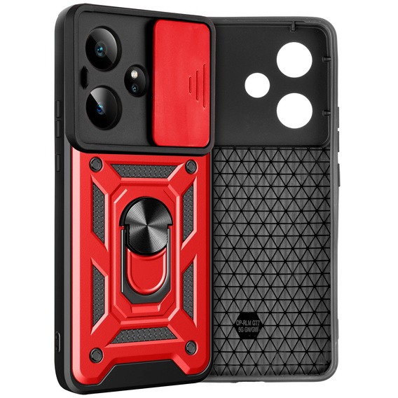 Husă blindată pentru Realme GT 7 / 7T, CamShield Slide, roșu