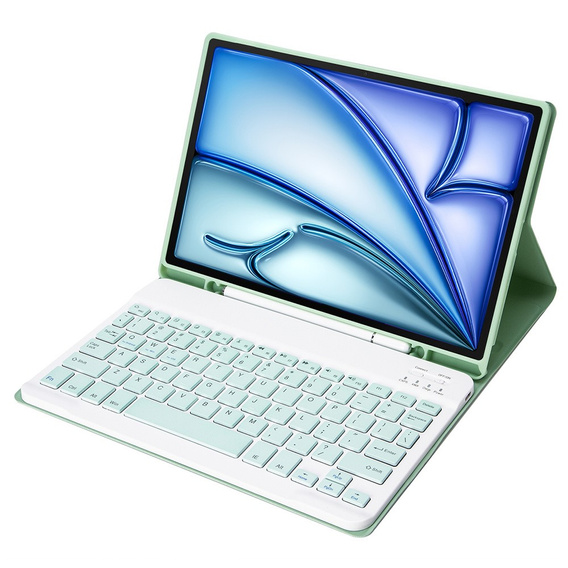 Carcasă + tastatură Apple iPad Air 11" 6 gen. 2024, Leather Pen Slot, verde deschis
