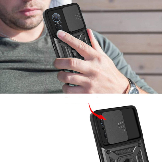 Husă blindată pentru Huawei Nova 9 SE, CamShield Slide, negru