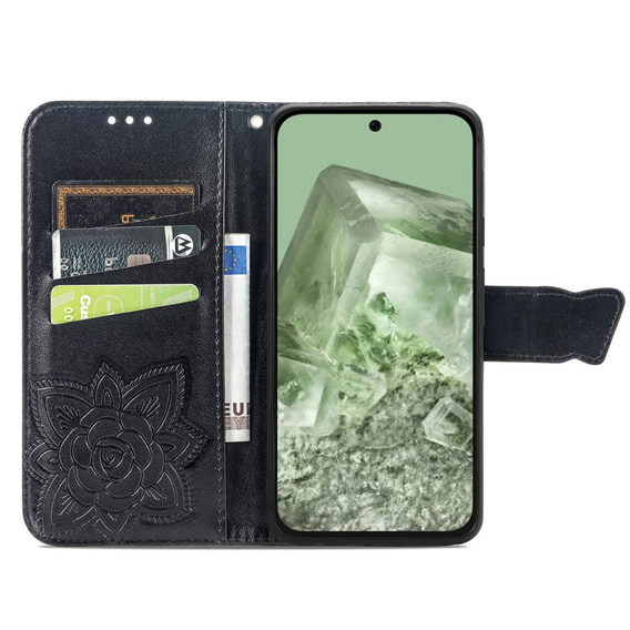 Cu clapetă pentru Google Pixel 8A, Butterfly, negru