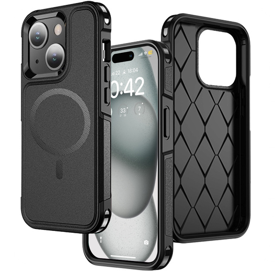 Huse pentru iPhone 15 Plus, MagForce MagSafe, negru