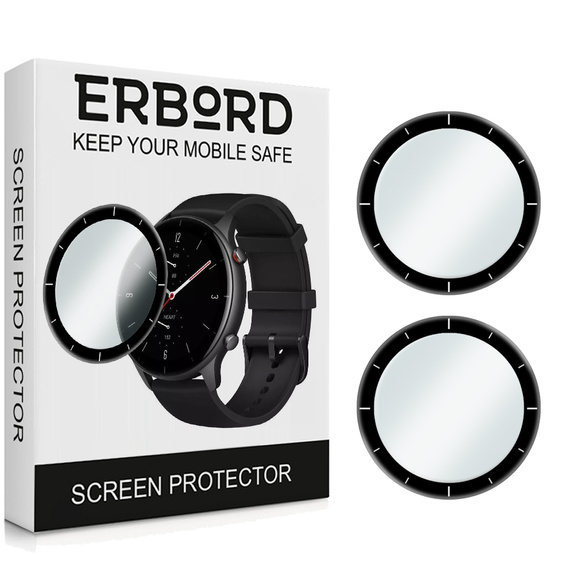 2x ERBORD Hybrid Glass pentru Amazfit GTR 2e
