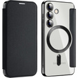 Cu clapetă pentru Samsung Galaxy S24, RFID Wallet MagSafe CamShield, negru
