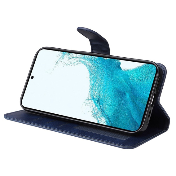 Cu clapetă pentru Samsung Galaxy A34 5G, Leather Wallet, albastru închis