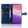 Husa cu clapetă pentru Oppo A5 Pro 5G, Wallet Rhombus, albastru
