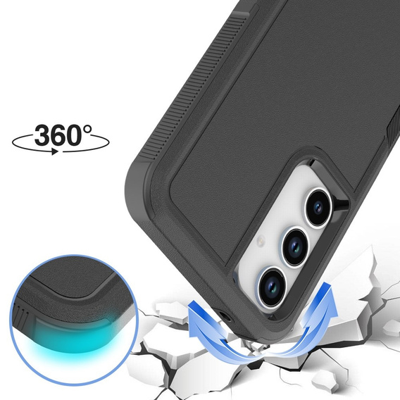 Husa blindată pentru Samsung Galaxy A35 5G, Dual Shockproof, negru