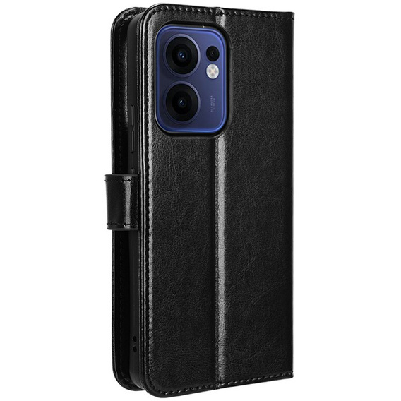 Cu clapetă pentru Oppo Reno 13F / Oppo Reno 13FS, Crazy Horse Wallet, negru
