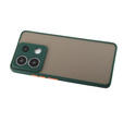 Carcasă din silicon pentru Xiaomi Redmi Note 13 Pro 5G, cu protecție pentru camera foto, transparent / verde + sticlă călită 9H