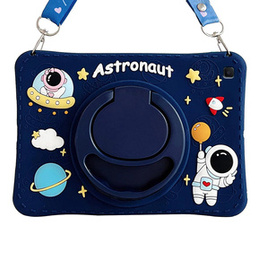 Husă din silicon pentru copii pentru Samsung Galaxy Tab A8 10.5 20212 X200 / X205, blindată cu curea, Astronaut, albastru închis