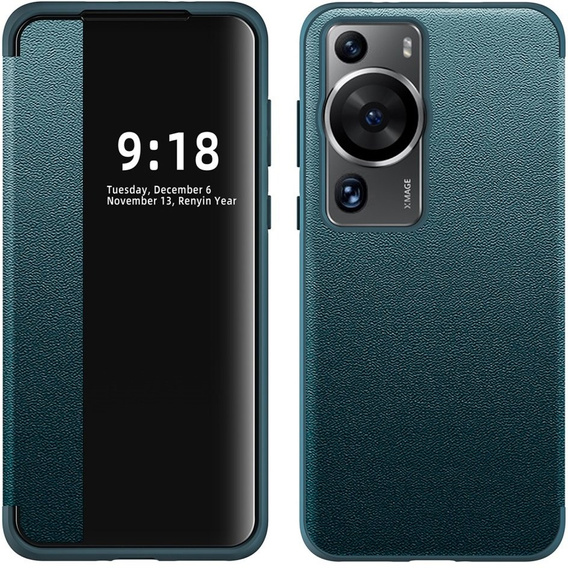 Husă cu clapetă pentru Huawei P60 Pro, Side View, albastru