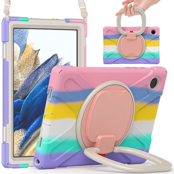Husă pentru copii pentru Samsung Galaxy tab A8 10.5 SM-X200 SM-X205, blindată cu curea, albastru