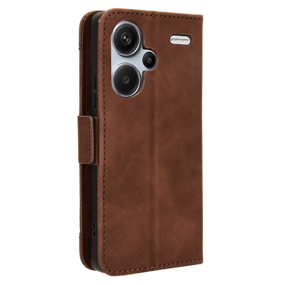 Cu clapetă pentru Xiaomi Redmi Note 13 Pro+, Card Slot, maro