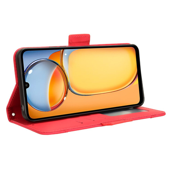 Cu clapetă pentru Xiaomi Redmi 13C / Poco C65, Card Slot, roșu