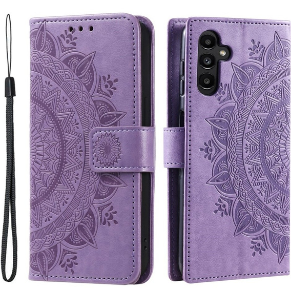 Cu clapetă pentru Samsung Galaxy S23 FE, Mandala, albastru