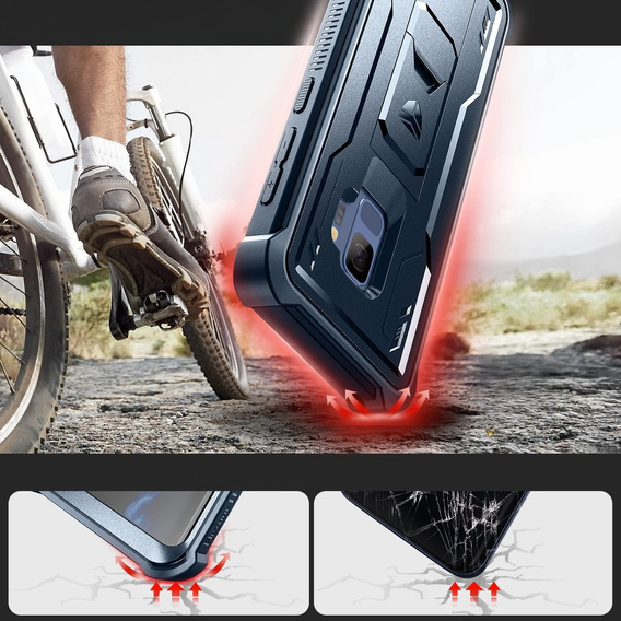 Husă blindată pentru Samsung Galaxy S9, Dexnor Full Body, albastru