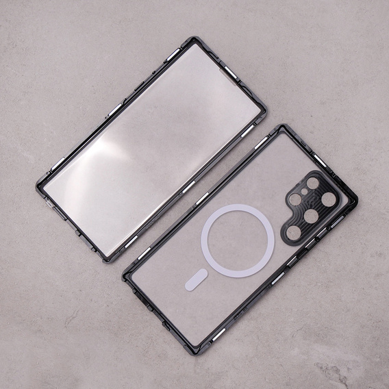 Carcasa Magnetic Dual Glass MagSafe pentru Samsung Galaxy S23 Ultra, negru