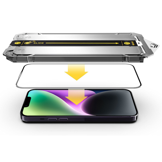 2x Sticlă temperată pentru iPhone 13 Pro Max / 14 Plus, ERBORD Easy App Full Screen Protector