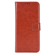Cu clapetă pentru Oppo A17, Crazy Horse Wallet, maro