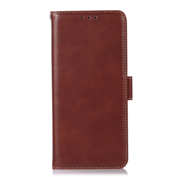 Cu clapetă pentru T Phone 3 5G, Crazy Horse Wallet, maro