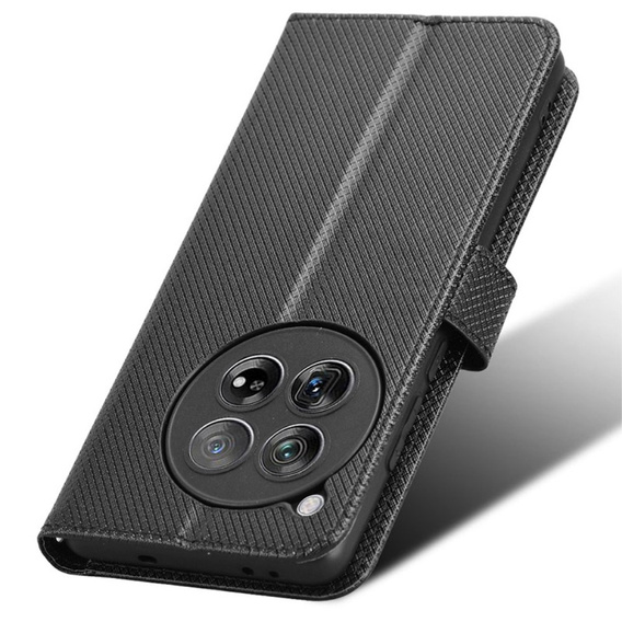 Cu clapetă pentru OnePlus 12 5G, Wallet Smart Magnet, negru