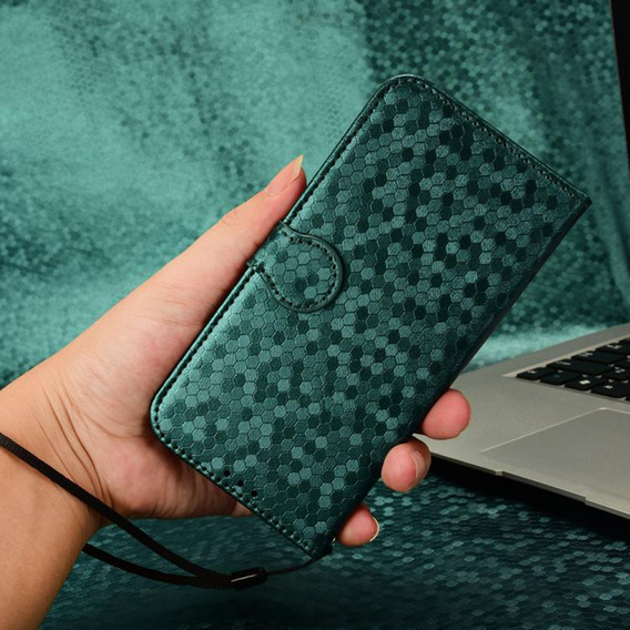 Husa cu clapetă pentru Realme Note 70T 4G, Wallet Rhombus, verde