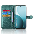Husă cu clapetă pentru Oppo Reno 14F, Wallet Rhombus, verde